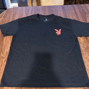 PLAYBOY Black Tee with Red Logo